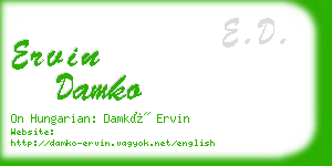 ervin damko business card